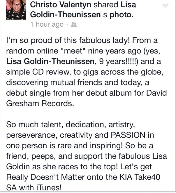 #ReallyDoesntMatter Lisa Goldin, David Gresham Records Release 26/01/2015