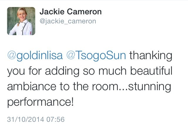 Jackie Cameron at Chefs of Distinction: Southern Sun Montecasino South Africa 2014